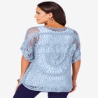 Plus Size Relaxed Pullover Crochet Sweater image number null