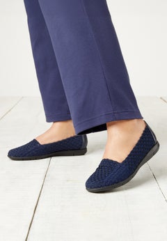 The Bethany Stretch Woven Slip On Flat