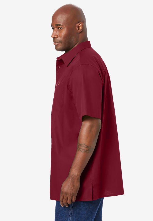Solid Wrinkle-Resistant Short Sleeve Button Down image number 2