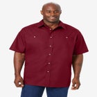 Solid Wrinkle-Resistant Short Sleeve Button Down image number null