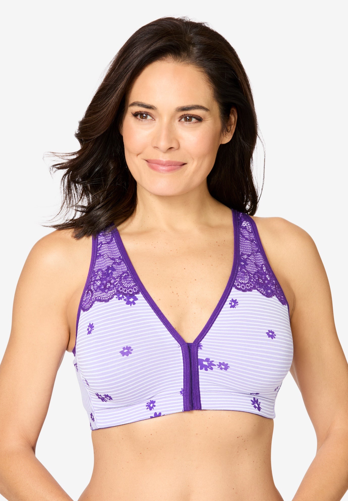 Wireless Front-Close Cotton Comfort Bra image number 0