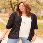 Mixed Stitch Pointelle Cardigan image number null