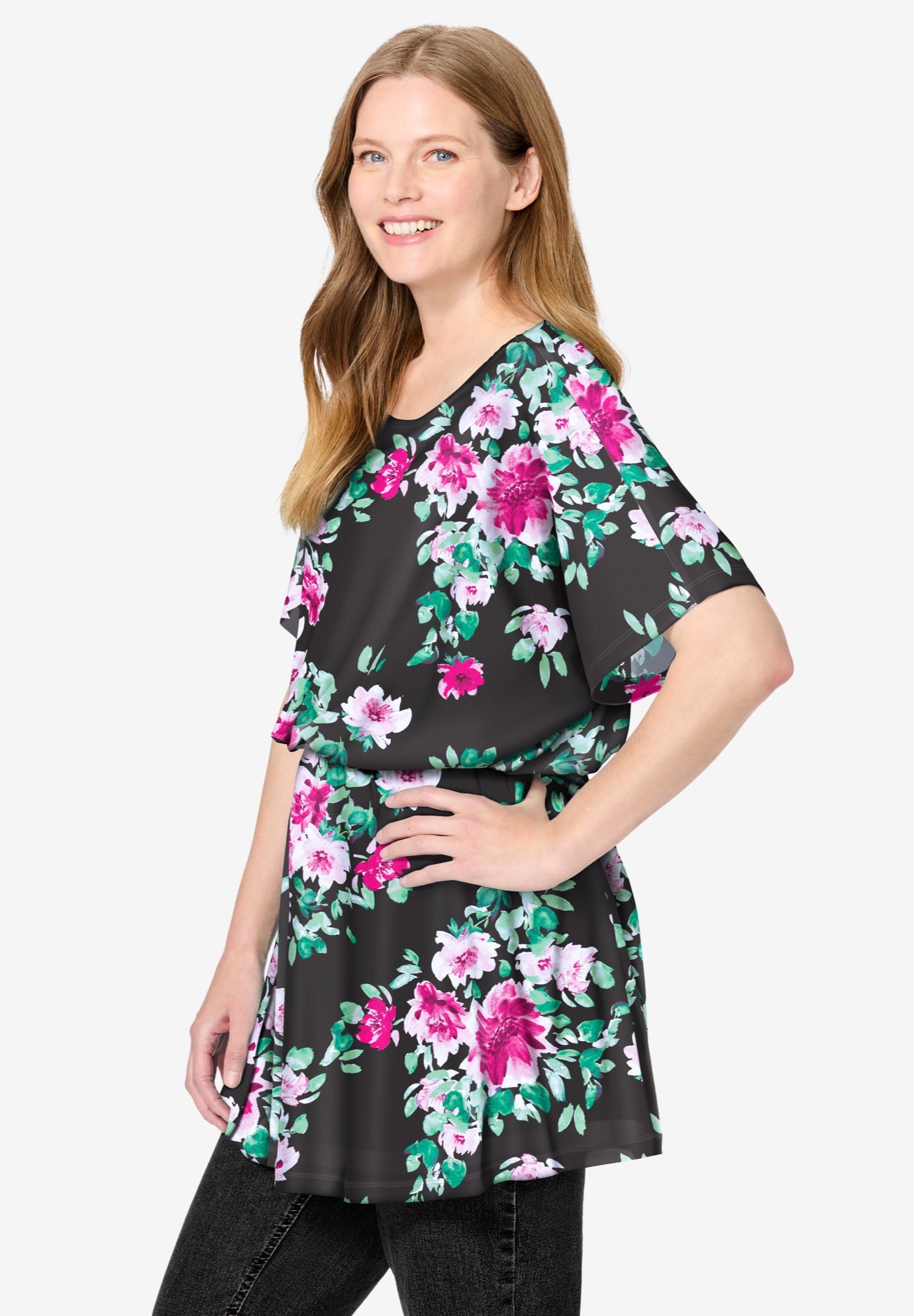 Miracle Mesh Blouson Tunic image number 2