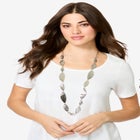 Long Hammered Statement Necklace image number null