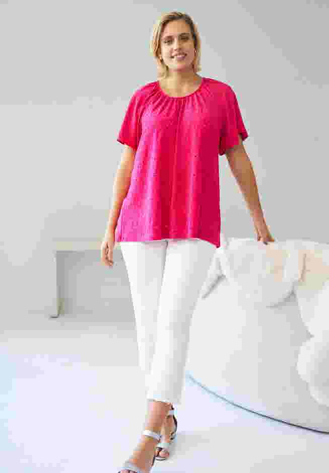 Flutter Sleeve Knit Eyelet Tunic image number 2