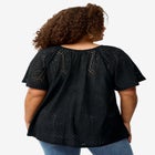 Flutter Sleeve Knit Eyelet Tunic image number null