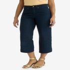 Classic Cotton Denim Wide Leg Crop Jean image number null