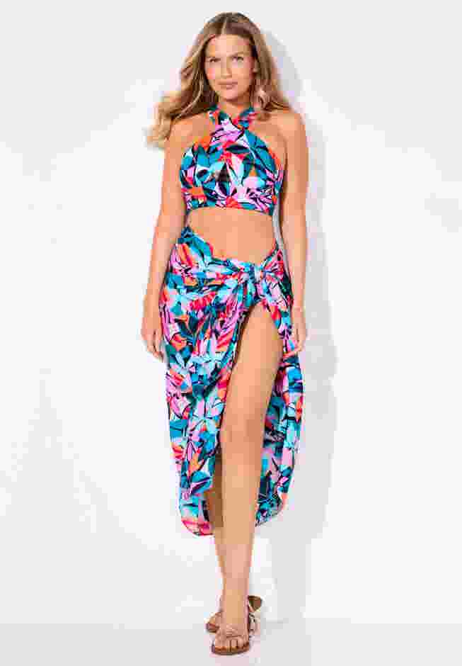 Lightweight Adjustable Sarong Wrap Skirt Cover Up image number 3