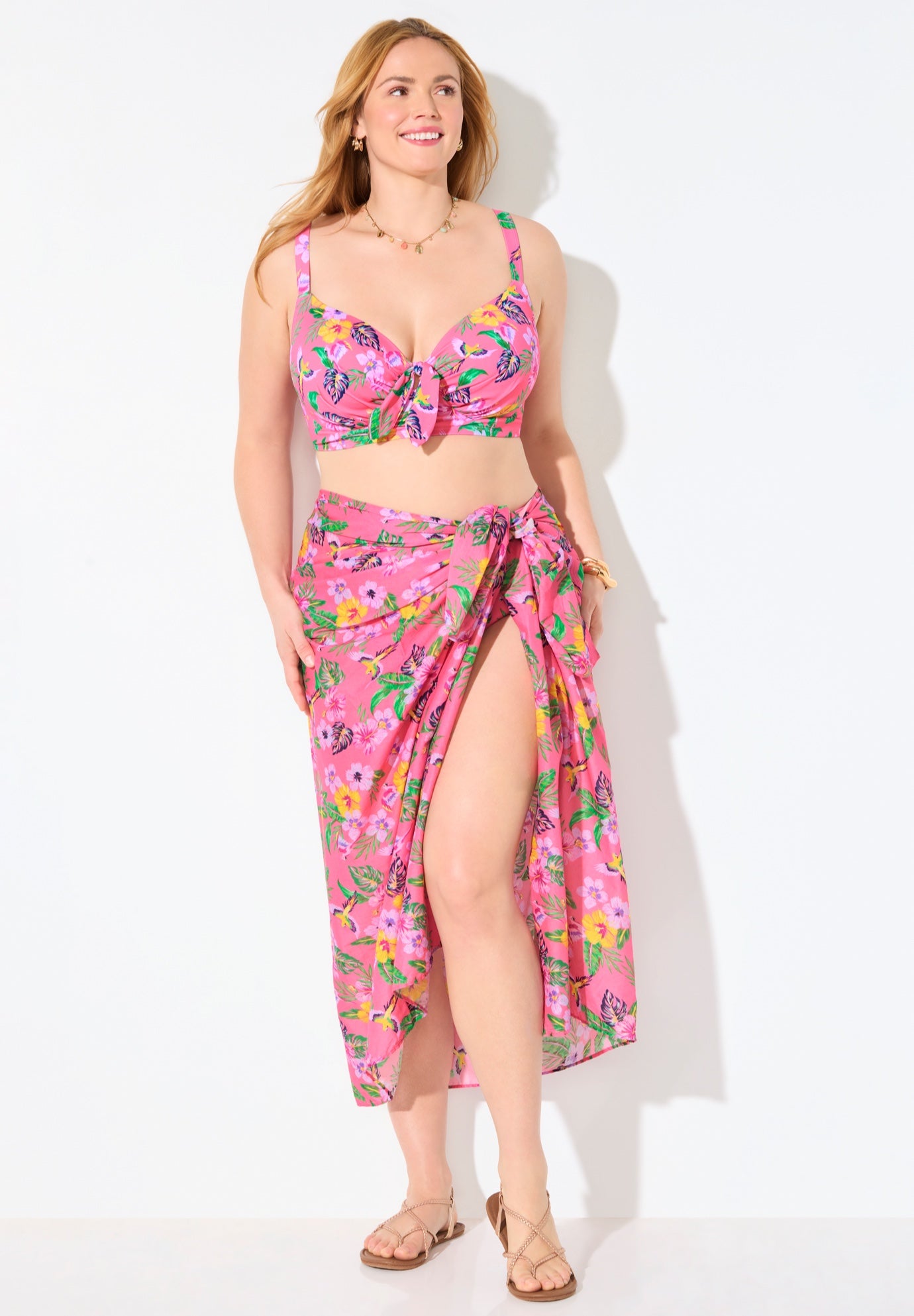Lightweight Adjustable Sarong Wrap Skirt Cover Up image number 5