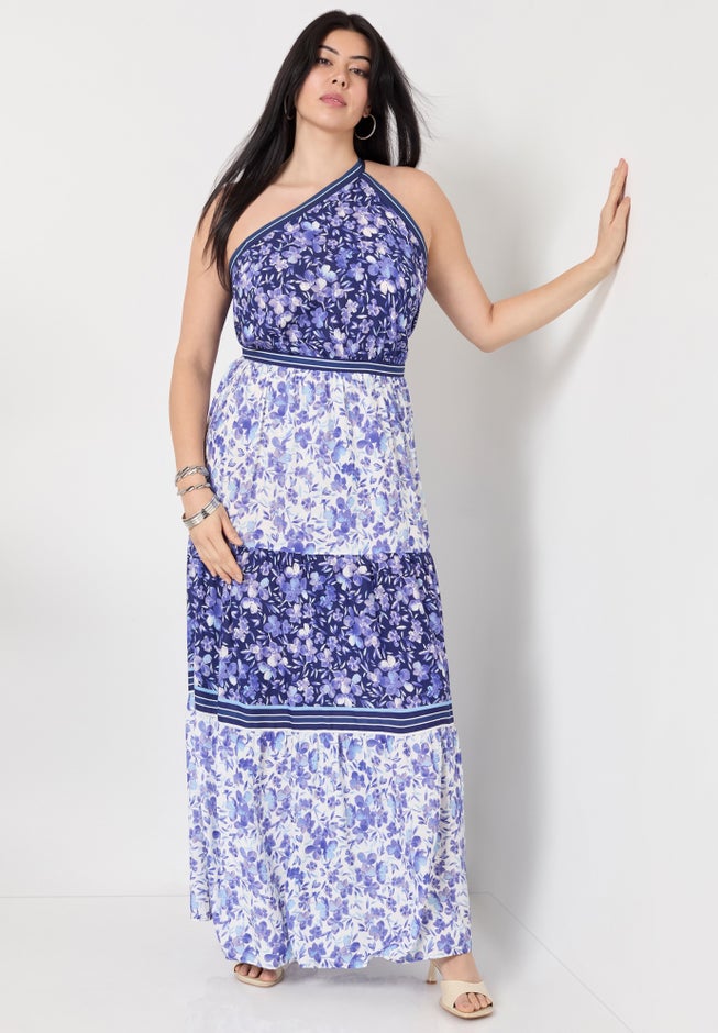 One-Shoulder Tiered Maxi Dress image number 4