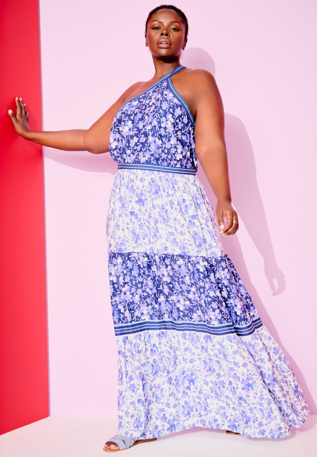 One-Shoulder Tiered Maxi Dress image number 0