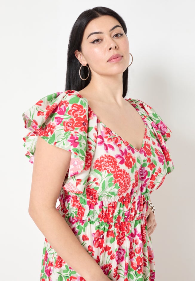 Smocked Poplin Maxi Dress image number 2