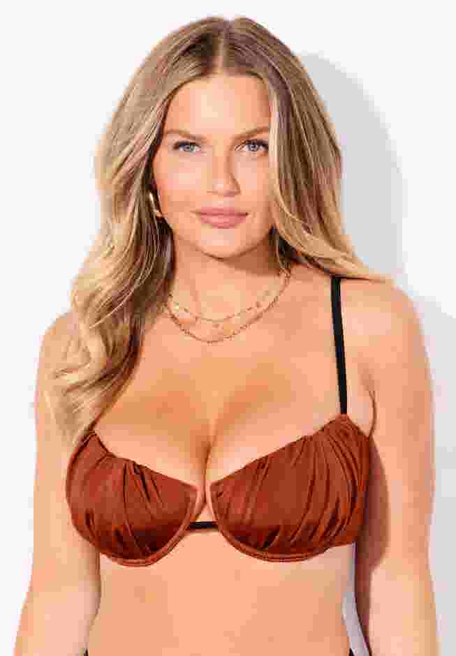 Shirred Underwire Bikini Top image number 3