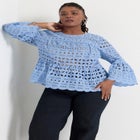 Flounce Peplum Top image number null