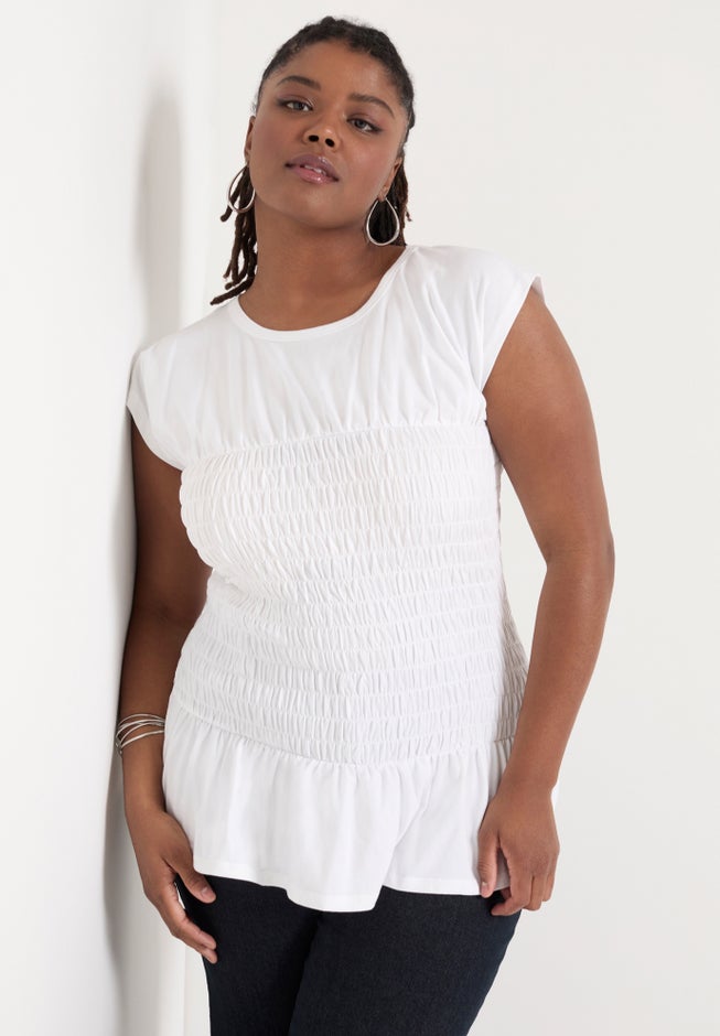 Smocked Peplum Top image number 3