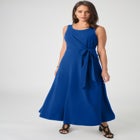 Stretch Cotton Side Tie Maxi Dress image number null