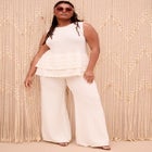 Ruffled-Hem Peplum Tank Top image number null