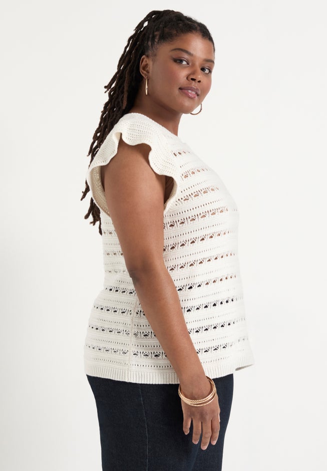 Ruffled-Sleeve Top image number 2