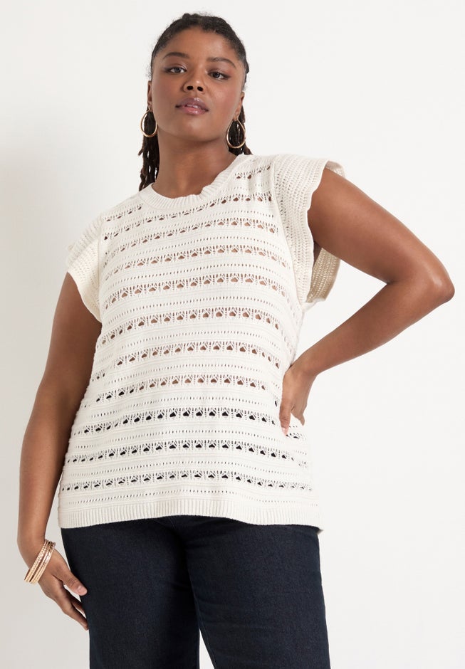 Ruffled-Sleeve Top image number 3