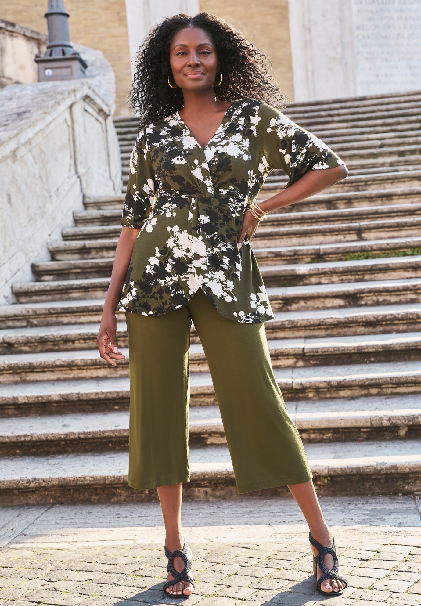 Asymmetrical Twist Neck Tunic image number 0