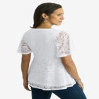 Square Neck Lace Peplum Tunic image number null