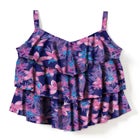 Longer-Length V-Neck Tiered-Ruffle Tummy Control Tankini Top image number null