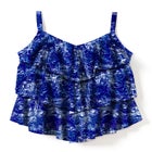 Longer-Length V-Neck Tiered-Ruffle Tummy Control Tankini Top image number null