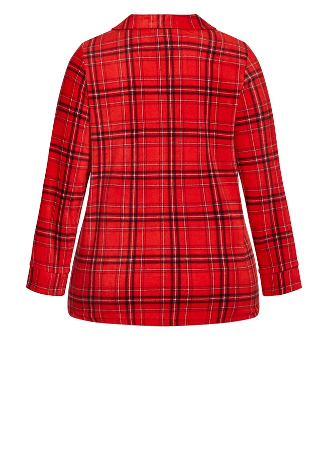 Fleece Check Sleep Top image number 5