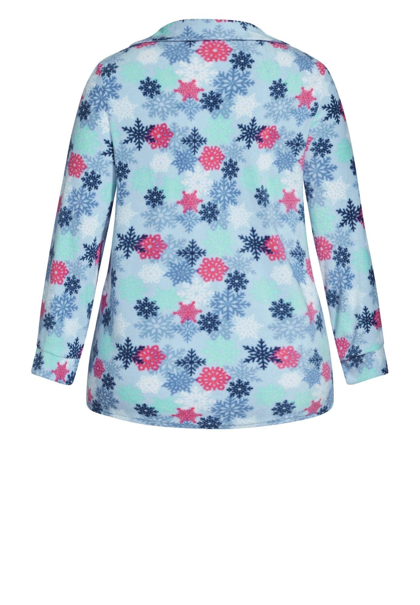 Snowflake Button Fleece Sleep Top image number 5
