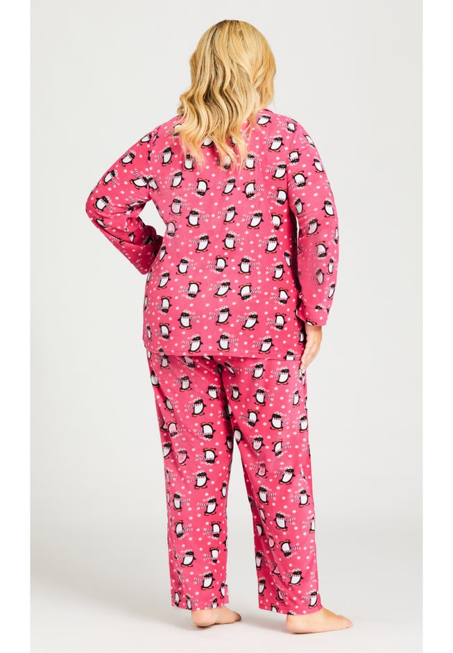 Penguin Button Fleece Sleep Top image number 4