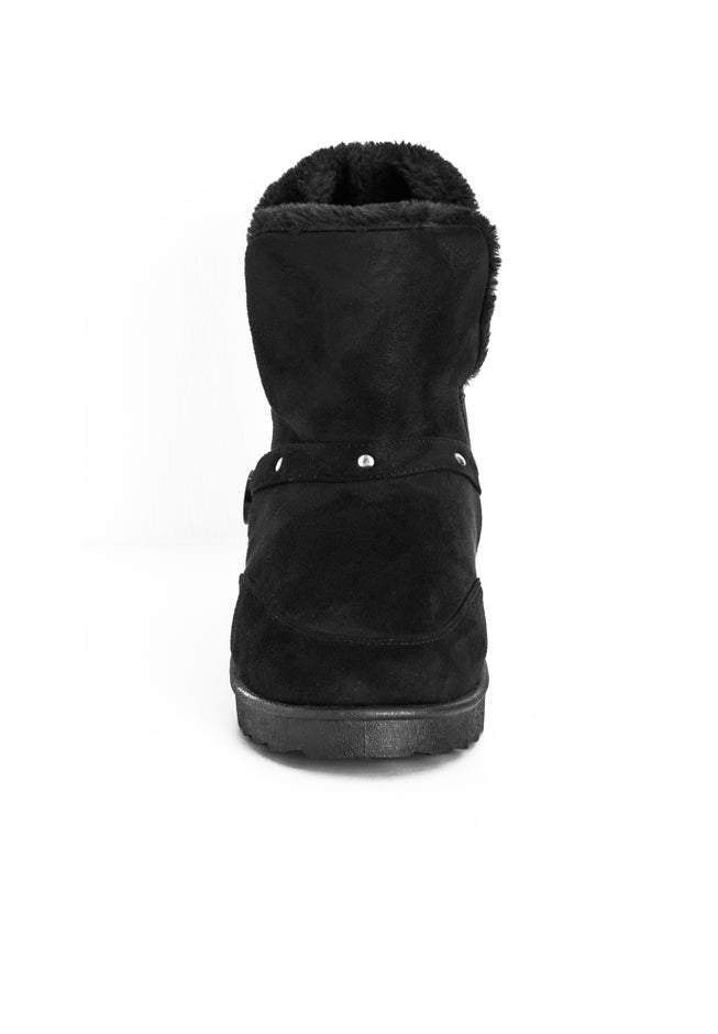 Faux Fur Slip On Buckle Bootie image number 5