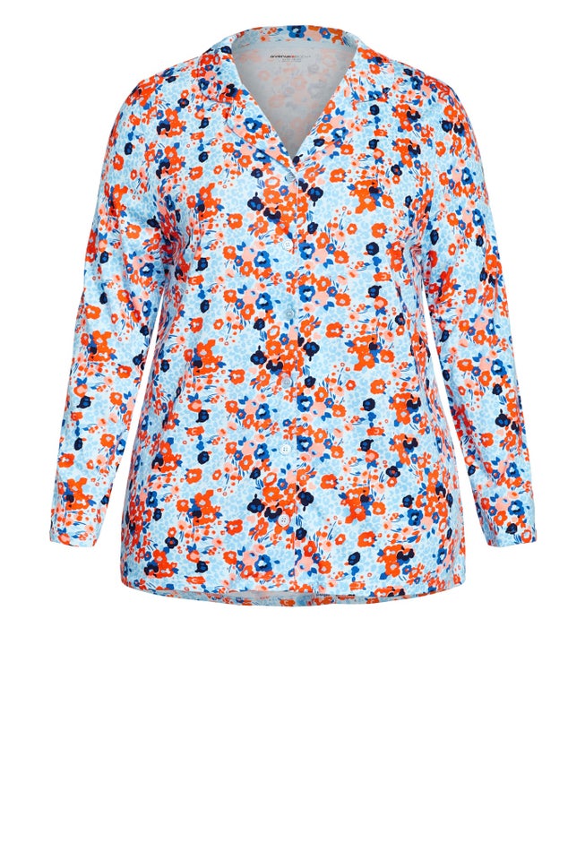 Button Print Sleep Top image number 2