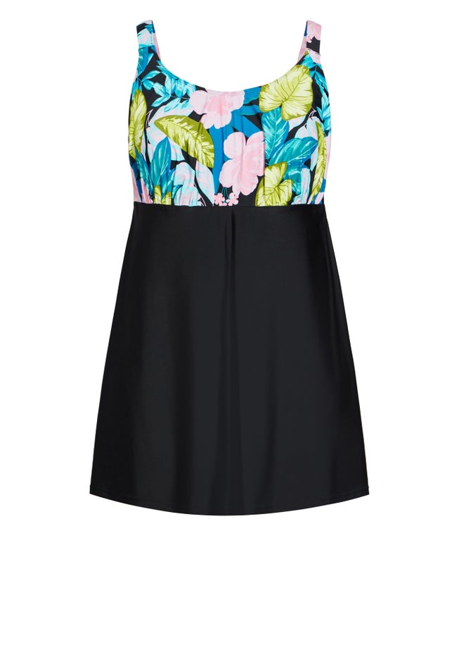 Empire Print Swim Dress image number 2