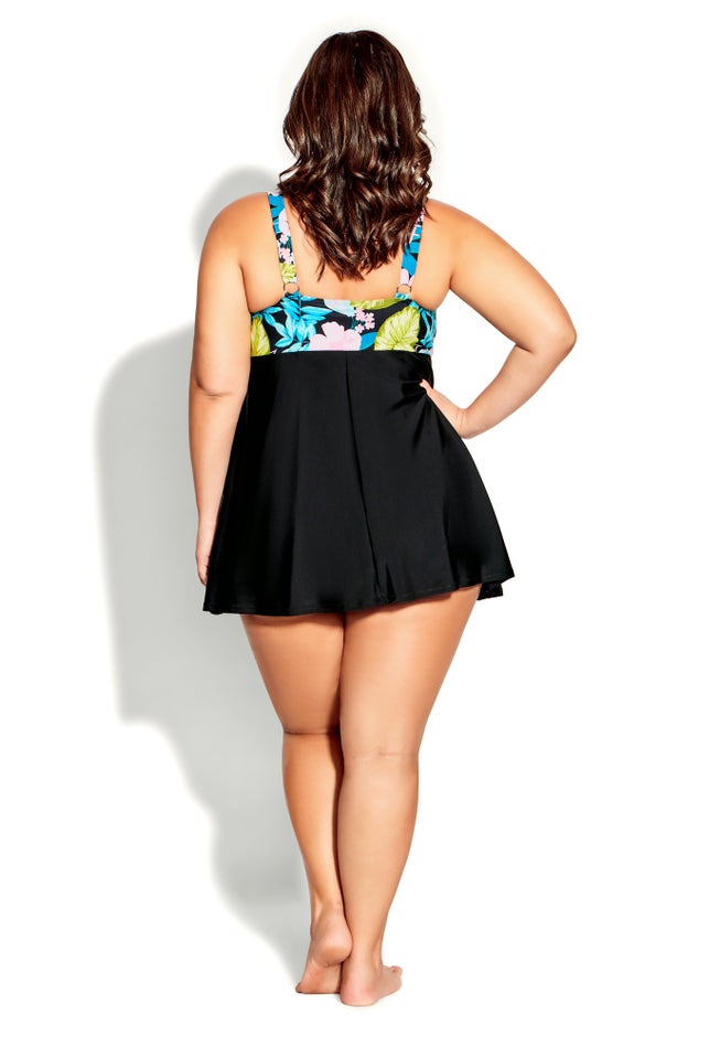 Empire Print Swim Dress image number 4