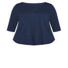 Notch Neck Plain Tee image number 2