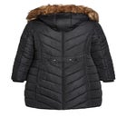 Chevron Faux Fur Hood Long Puffer Coat image number 3