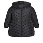 Chevron Faux Fur Hood Long Puffer Coat image number 5