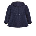 Chevron Faux Fur Hood Long Puffer Coat image number 7