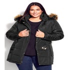 Belted Hood Puffer Coat image number 3
