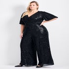 Nada Sequin Puff Sleeve Jumpsuit image number 2