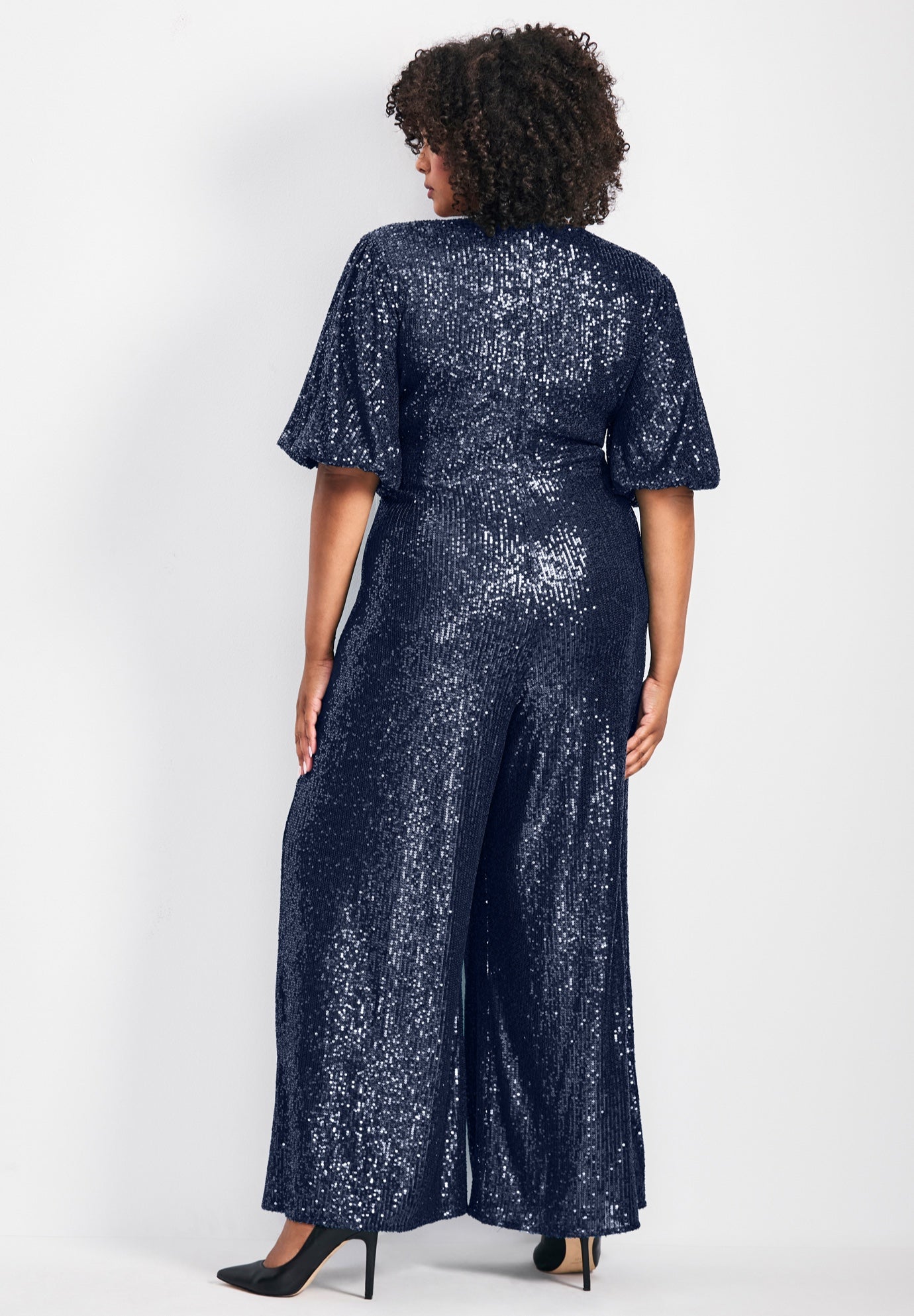 Nada Sequin Puff Sleeve Jumpsuit image number 1
