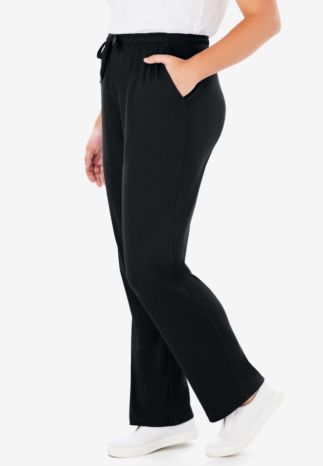 Sport Knit Straight-Leg Pull-On Pants image number 3