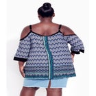 Daisy Cold Shoulder Border Top image number 1