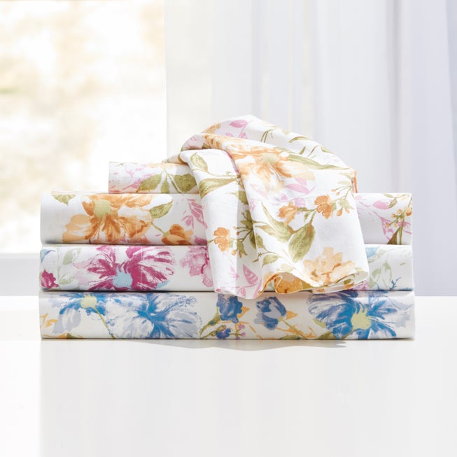 300 Thread Count Cotton Printed Bed Tite™ Sheet Set image number 2