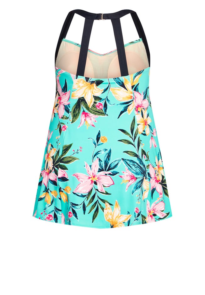 Hi Back Print Swim Dress image number 4