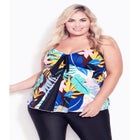 Fly Away Print Tankini Top image number null