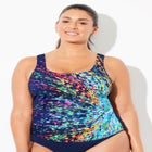 Chlorine Resistant Classic Scoop Neck Tankini Top image number null