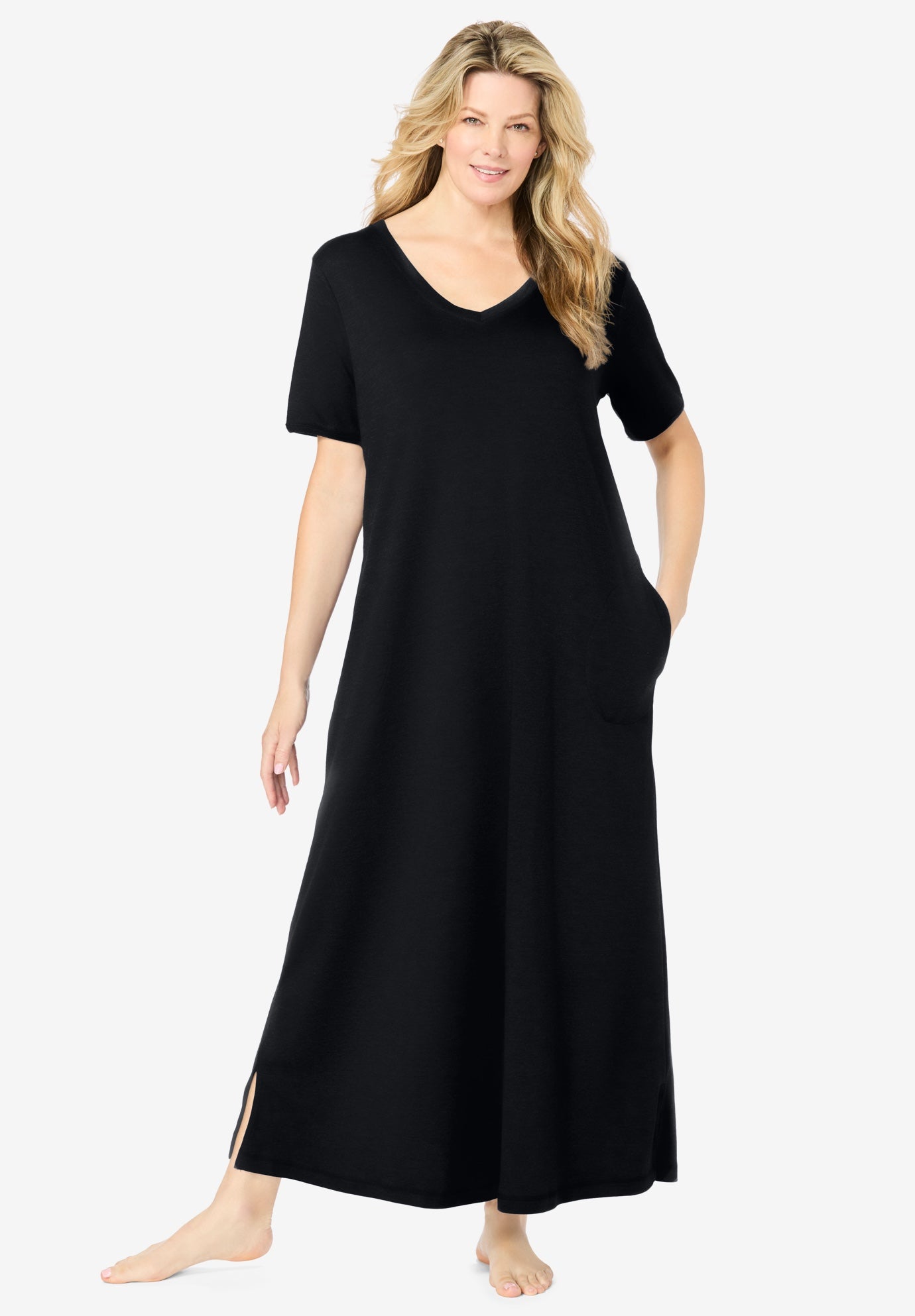 V-NECK SHORT SLEEVE MAXI LOUNGER image number 0