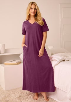 V-Neck Short Sleeve Maxi T-Shirt Lounger