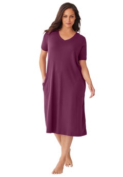 V-Neck Short Sleeve Short T-Shirt Lounger